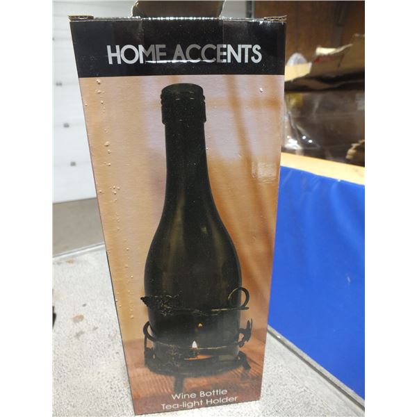 Two Wine Bottle Tea Light Holders