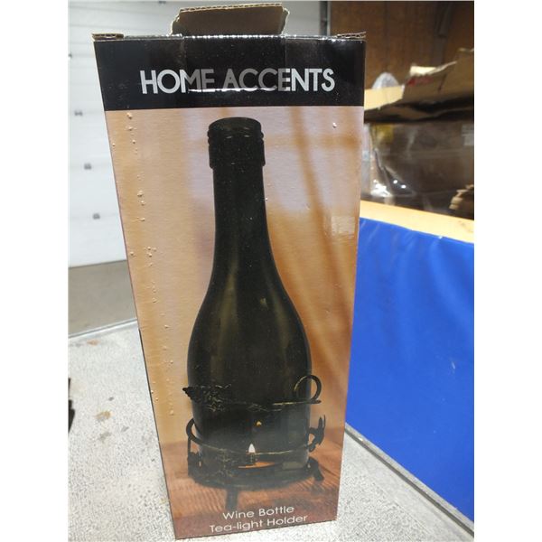 Two Wine Bottle Tea Light Holders