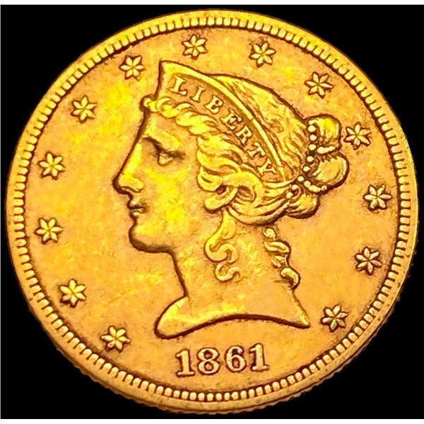 1861 Civil War $5 Gold Half Eagle