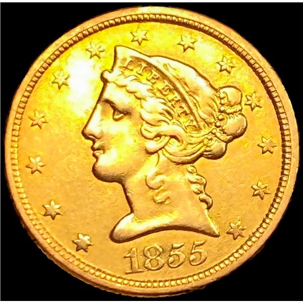1855-O $3 Gold Piece