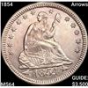 Image 1 : 1854 Arrows Seated Liberty Quarter CHOICE BU