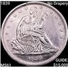 Image 1 : 1839 No Drapery Seated Liberty Half Dollar UNCIRCULATED