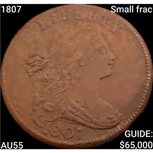 1807 small frac Draped Bust Large Cent HIGH GRADE