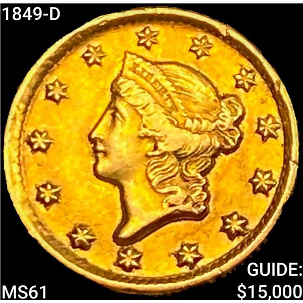 1849-D Rare Gold Dollar UNCIRCULATED