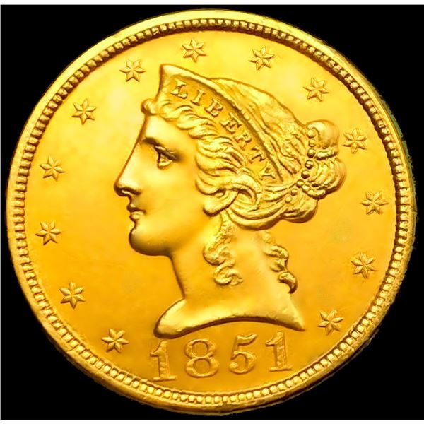1851 $5 Gold Half Eagle