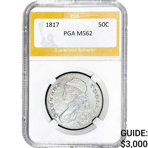 1817 Capped Bust Half Dollar PGA MS62