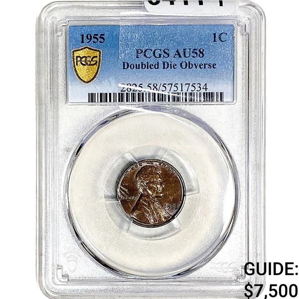 1955 Wheat Cent PCGS AU58 DDO