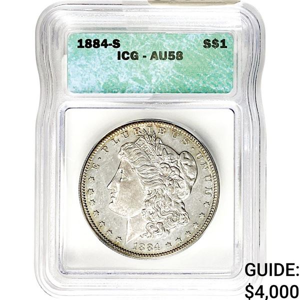 1884-S Morgan Silver Dollar ICG AU58