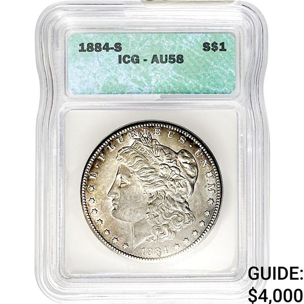 1884-S Morgan Silver Dollar ICG AU58