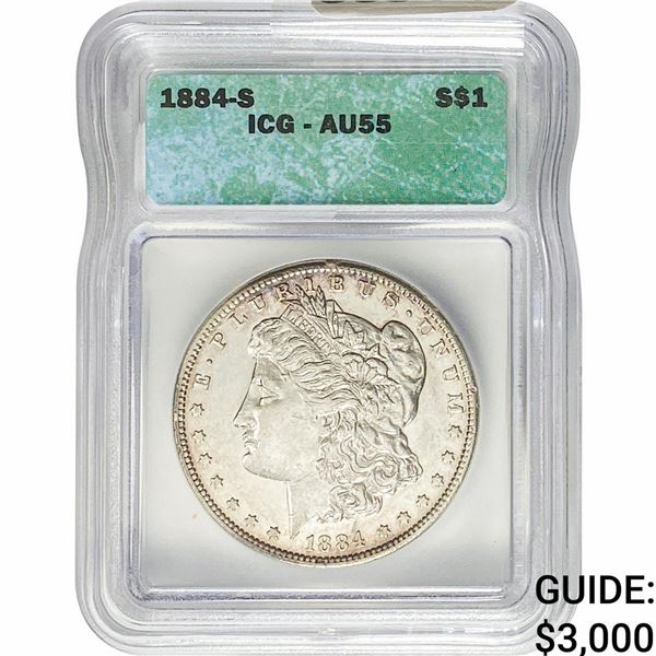 1884-S Morgan Silver Dollar ICG AU55
