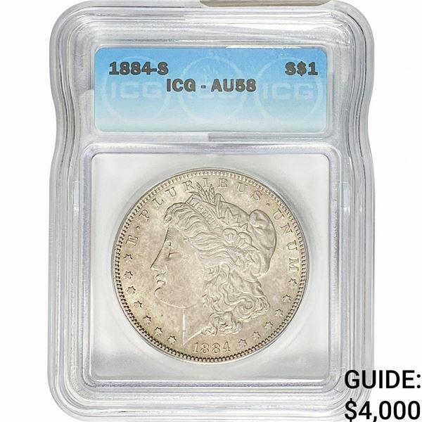 1884-S Morgan Silver Dollar ICG AU58
