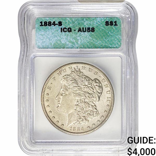1884-S Morgan Silver Dollar ICG AU58