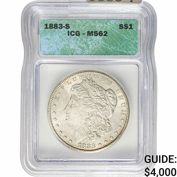 1883-S Morgan Silver Dollar ICG MS62