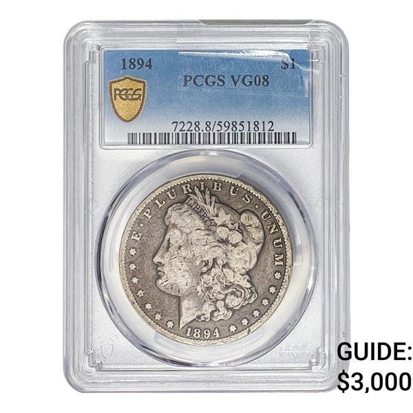 1894 Morgan Silver Dollar PCGS VG8
