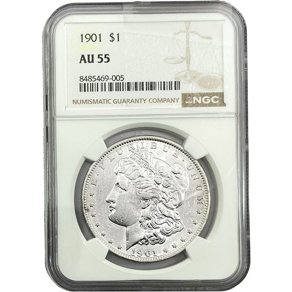 1901 Morgan Silver Dollar NGC AU55