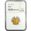 Image 1 : 1911 $2.50 Gold Quarter Eagle NGC AU53