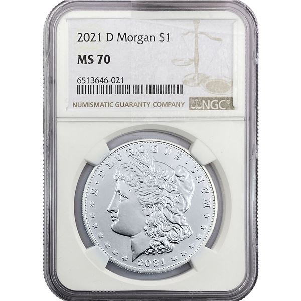 2021-D Morgan Silver Dollar NGC MS70
