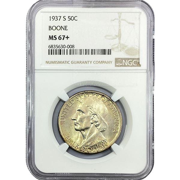 1937-S Boone Half Dollar NGC MS67+