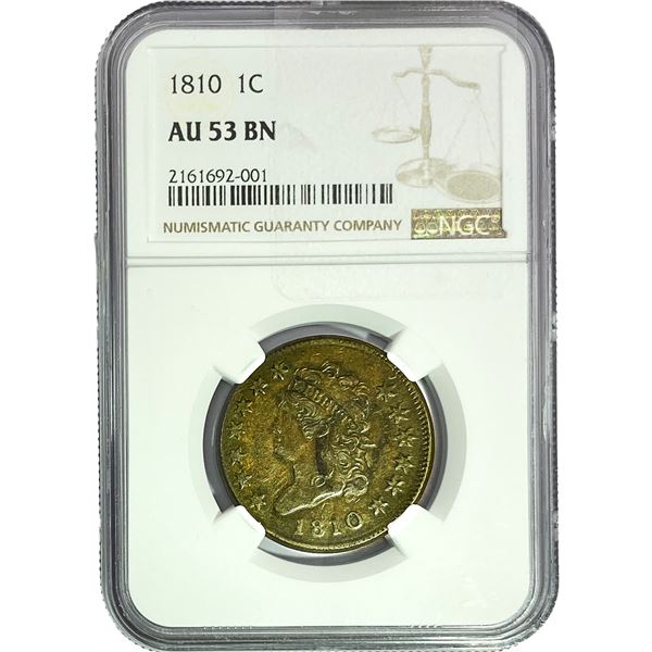 1810 Classic Head Large Cent NGC AU53 BN