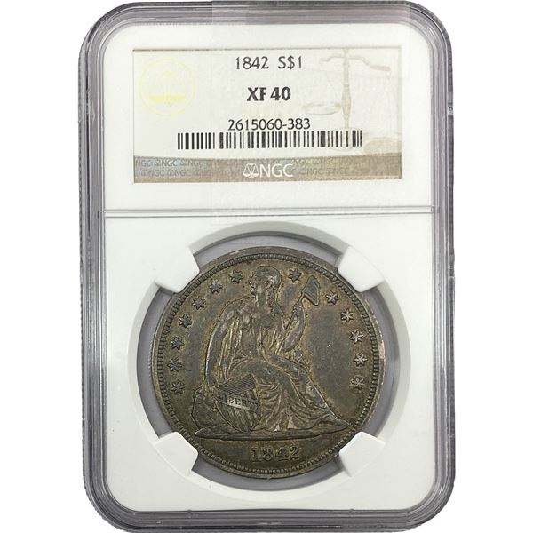 1842 Seated Liberty Dollar NGC XF40