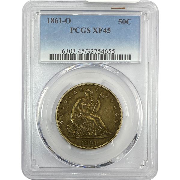 1861-O Seated Liberty Half Dollar PCGS XF45