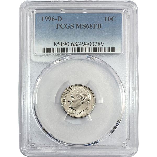 1996-D Roosevelt Dime PCGS MS68 FB