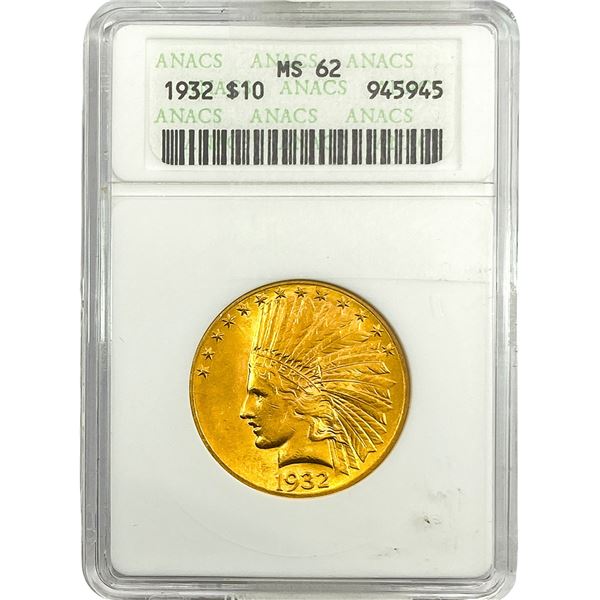 1932 $10 Gold Eagle ANACS MS62