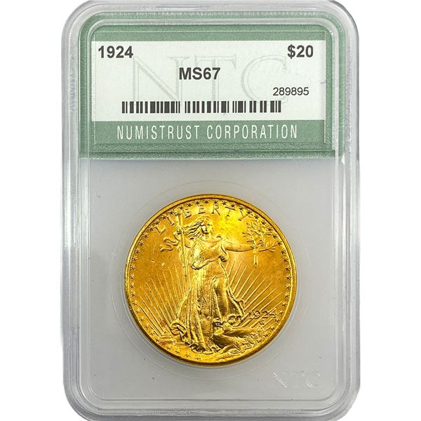 1924 $20 Gold Double Eagle NTC MS67
