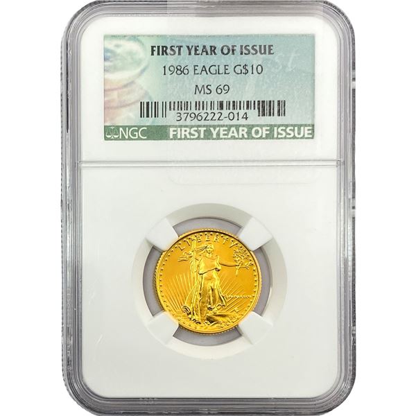 1986 1/4oz $10 Gold Eagle NGC MS69