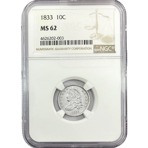 1833 Capped Bust Dime NGC MS62