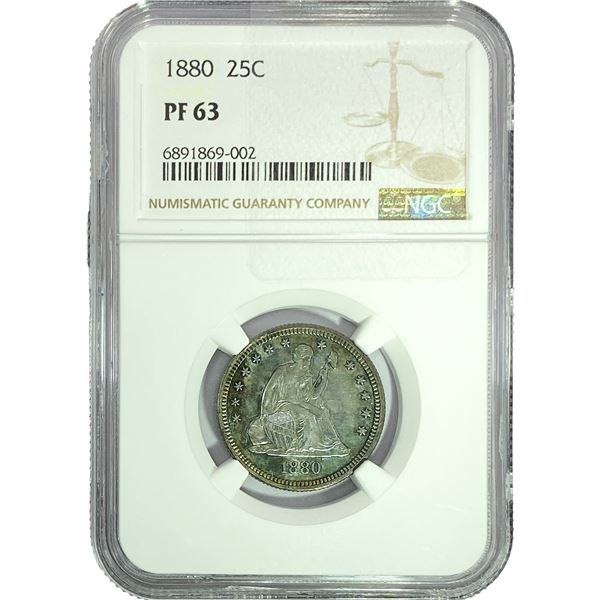 1880 Seated Liberty Quarter NGC PF63