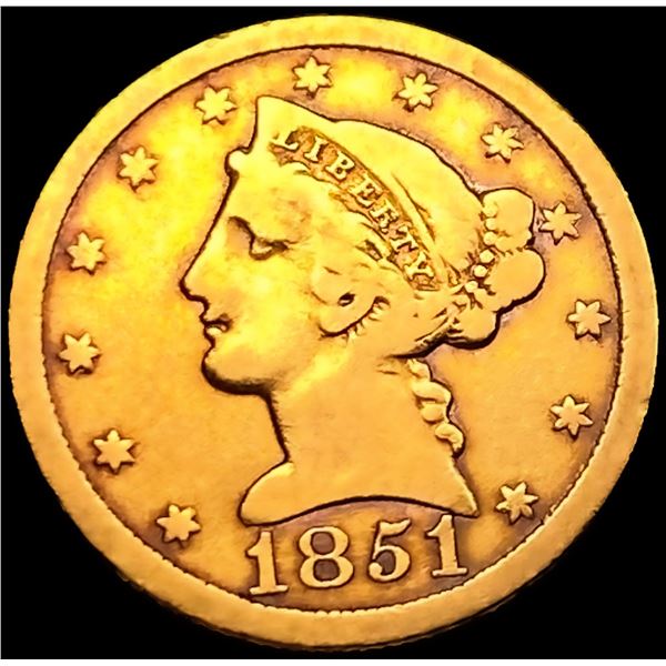 1851-O $5 Gold Half Eagle