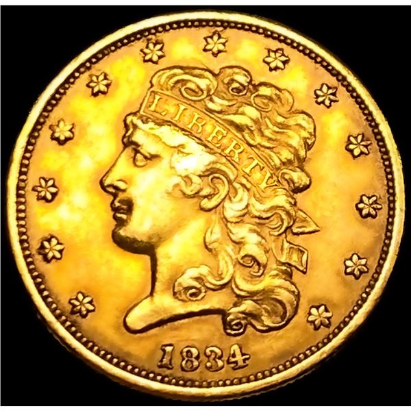 1834 Pl 4 $5 Gold Half Eagle