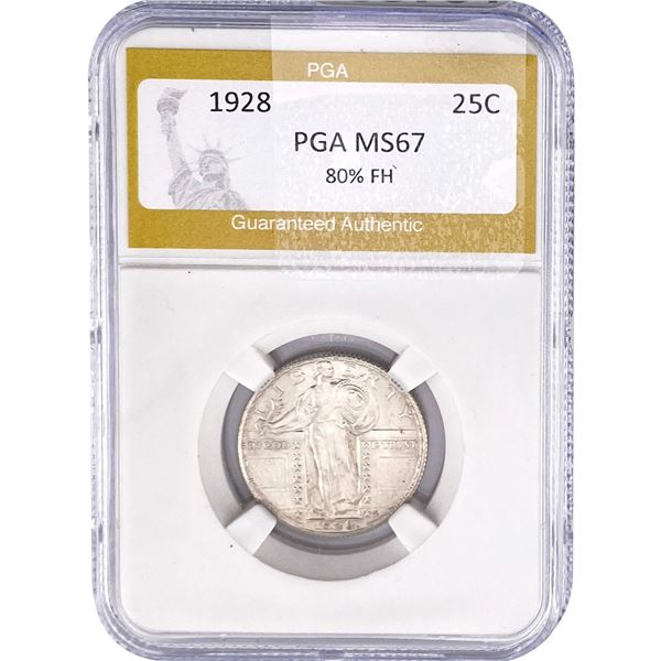 1928 Washington Silver Quarter PGA MS67 80% FH