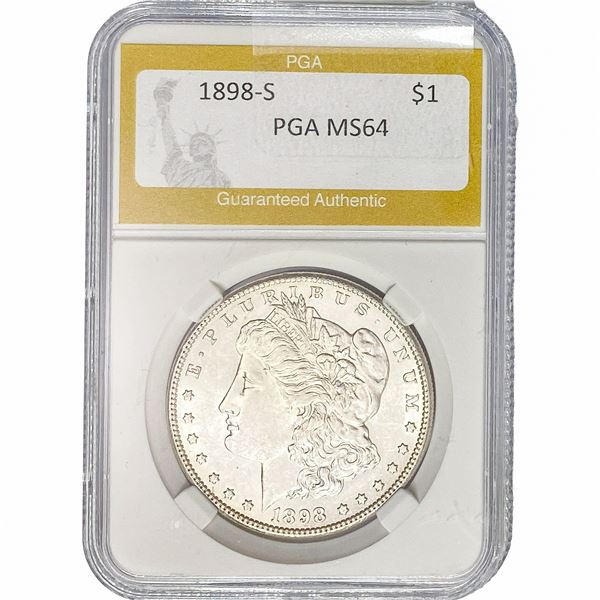 1898-S Morgan Silver Dollar PGA MS64