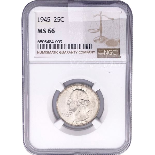 1945 Washington Silver Quarter NGC MS66