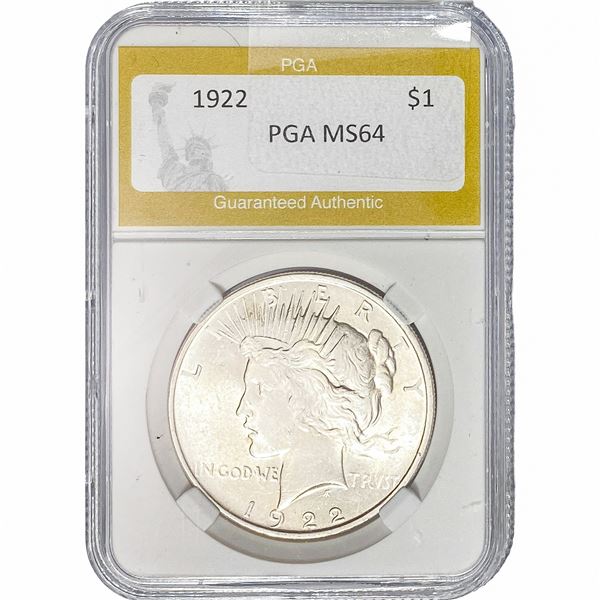 1922 Silver Peace Dollar PGA MS64