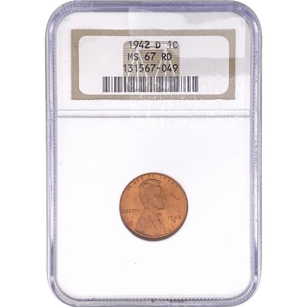 1942-D Wheat Cent NGC MS67 RD