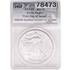 Image 1 : 2014 Silver Eagle ANACS MS70 First Day of Issue