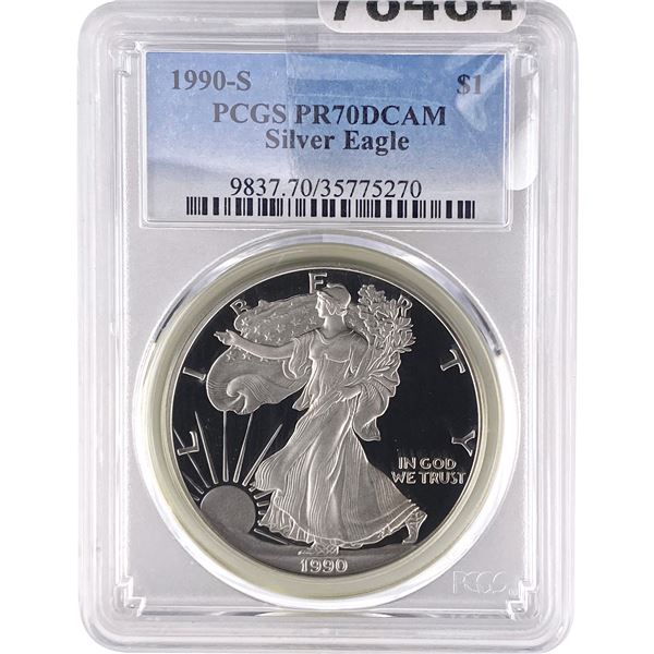 1990-S Silver Eagle PCGS PR70 DCAM