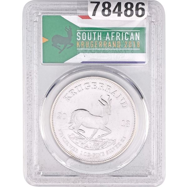 2018 South Africa 1oz Silver 1 Krugerrand PCGS MS70