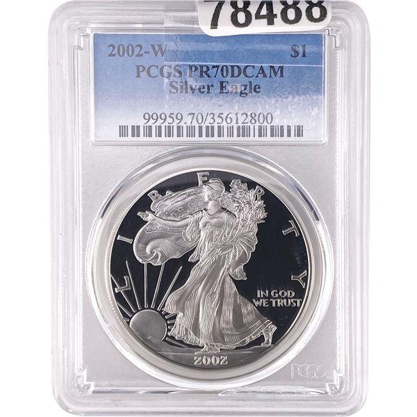 2002-W Silver Eagle PCGS PR70 DCAM