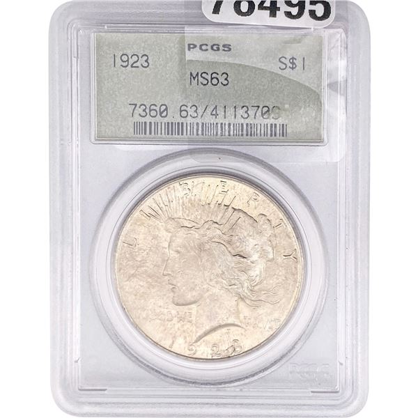 1923 Silver Peace Dollar PCGS MS63
