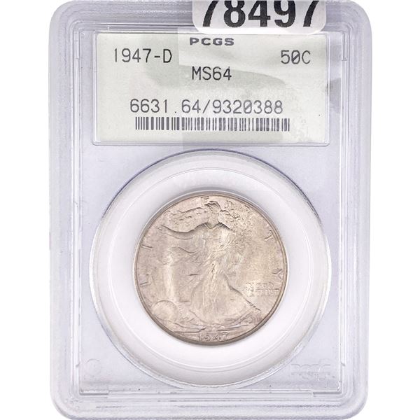 1947-D Walking Liberty Half Dollar PCGS MS64