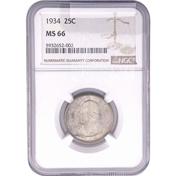 1934 Washington Silver Quarter NGC MS66