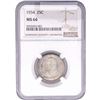 Image 1 : 1934 Washington Silver Quarter NGC MS66