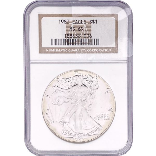 1987 Silver Eagle NGC MS69