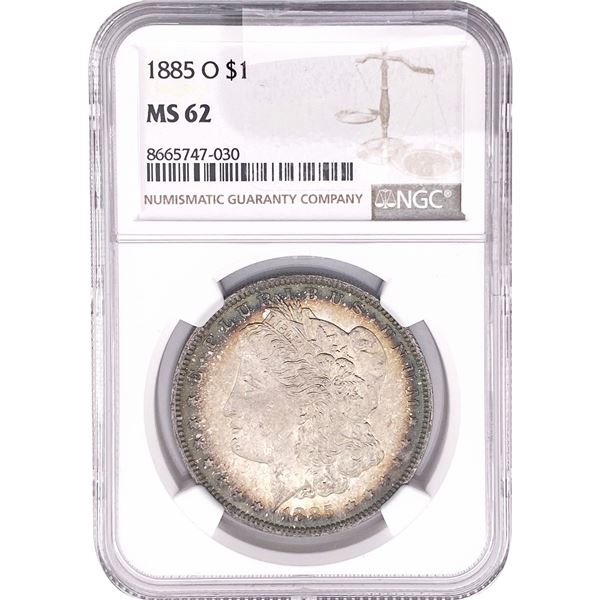 1885-O Morgan Silver Dollar NGC MS62