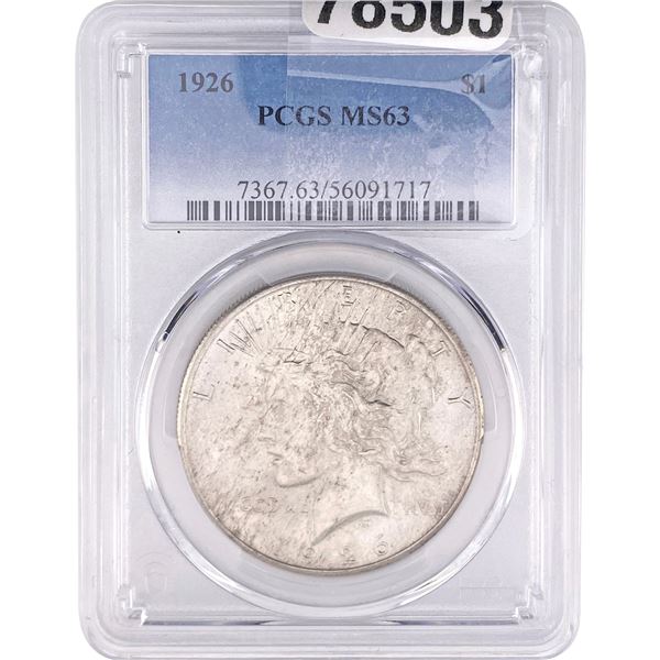 1926 Silver Peace Dollar PCGS MS63