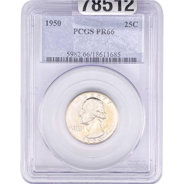 1950 Washington Silver Quarter PCGS PR66